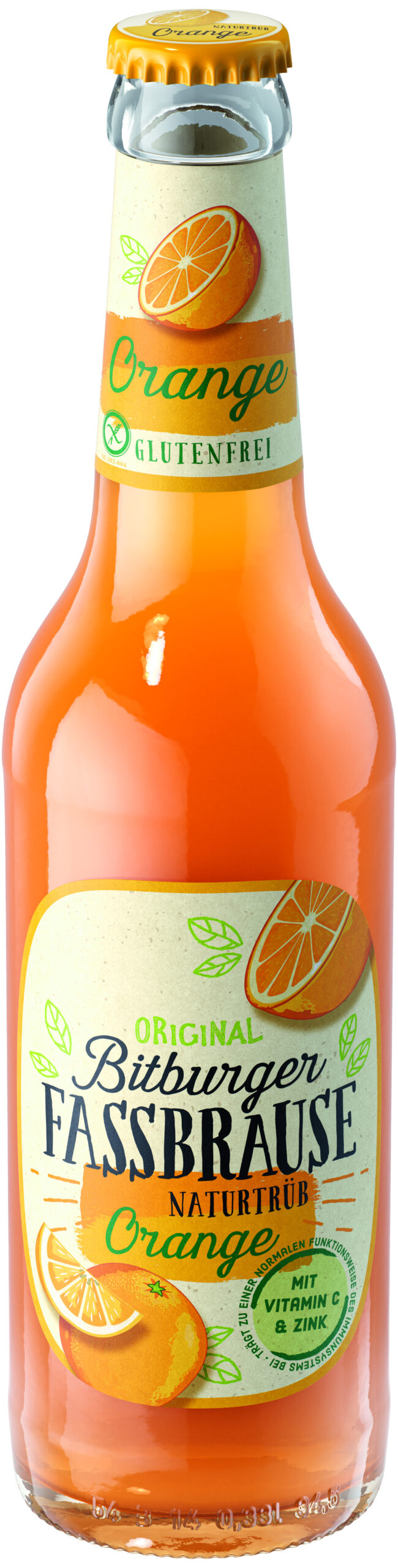 Bitburger Fassbrause Naturtrübe Orange Alkoholfrei 6×0,33L