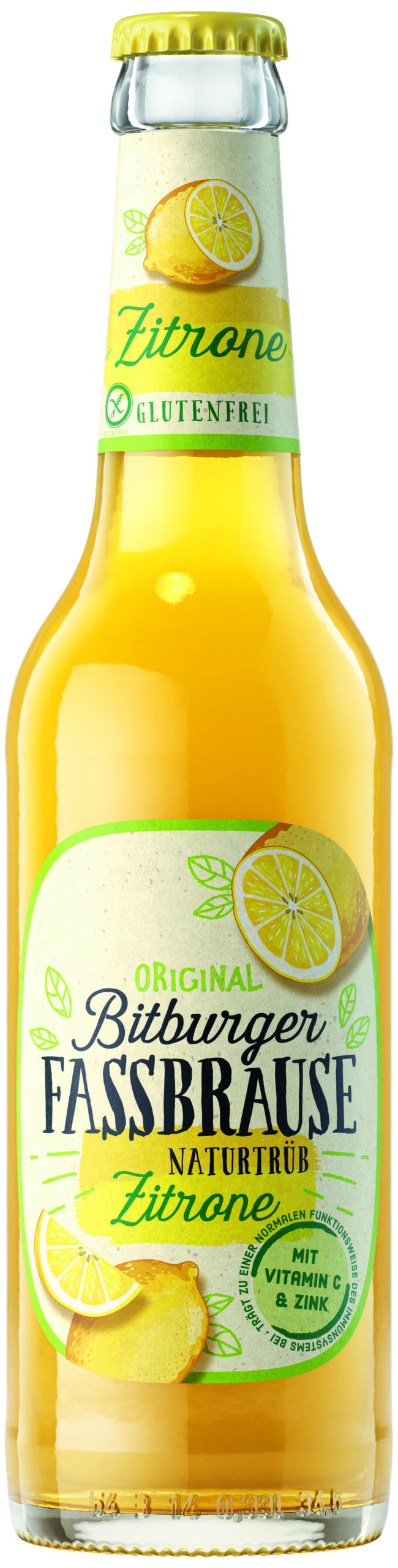 Bitburger Fassbrause Naturtübe Zitrone Alkoholfrei 6×0,33L