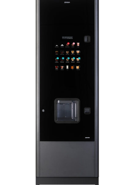 Moderner Kaffeeautomat mit verschiedenen Kaffeegetränken